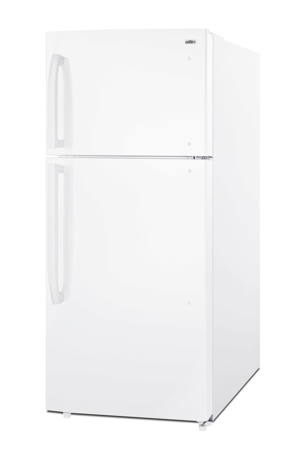 Accucold Full-size top mount refrigerator-freezer in white with icemaker (Model CTR18WIM)