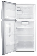 Left-Hand Door — Full-size top mount refrigerator-freezer with icemaker in stainless steel