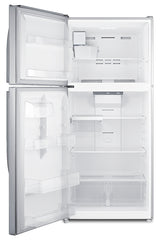 Left-Hand Door — Full-size top mount refrigerator-freezer with icemaker in stainless steel