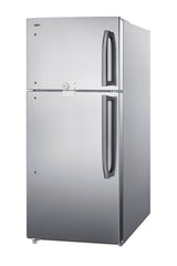 Full-size top mount refrigerator-freezer with combination lock in stainless steel (Model CTR21PLLLF2LHD)
