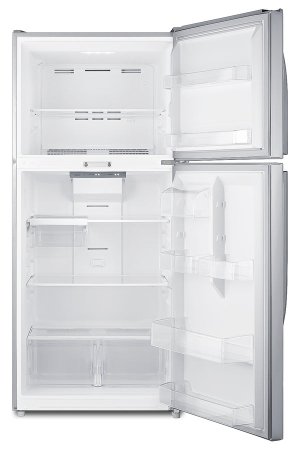 Accucold Full-size top mount refrigerator-freezer with combination lock in stainless steel (Model CTR21PLLLF2)