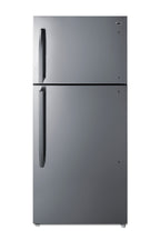Accucold Full-size top mount refrigerator-freezer with icemaker in stainless steel