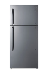 Accucold Full-size top mount refrigerator-freezer with icemaker in stainless steel