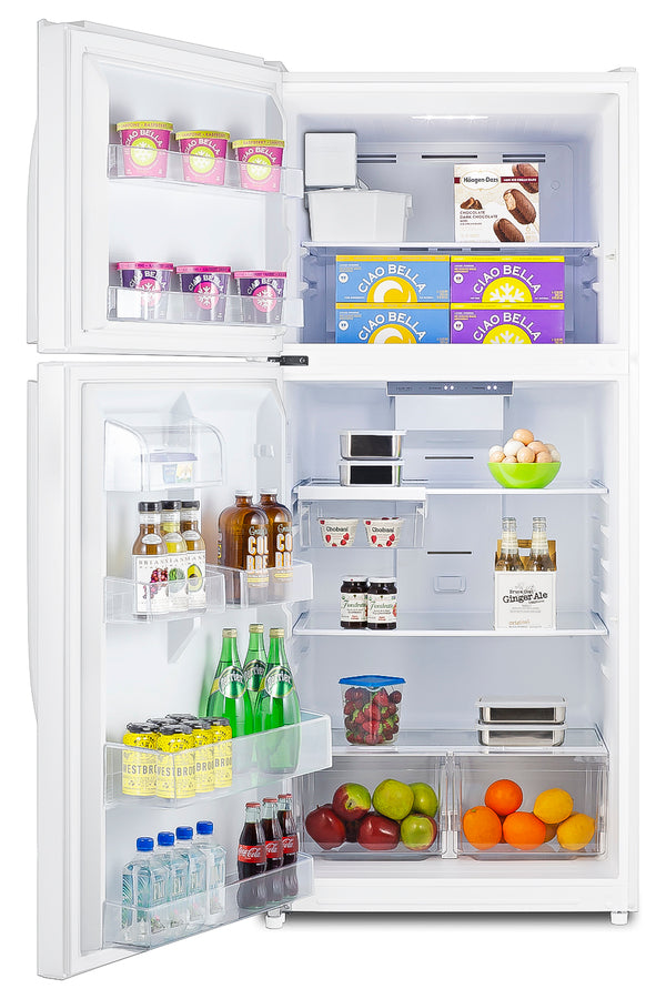 Full-size top mount refrigerator-freezer with icemaker in white (Model CTR21WIMLHD)