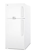 Full-size top mount refrigerator-freezer with combination lock in white (Model CTR21WLLF2LHD)