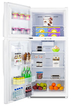 Full-size top mount refrigerator-freezer with combination lock in white (Model CTR21WLLF2LHD)