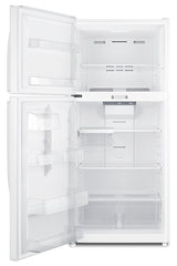 Full-size top mount refrigerator-freezer with combination lock in white (Model CTR21WLLF2LHD)