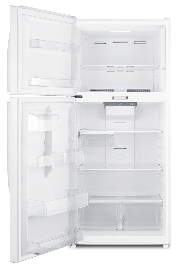 Full-size top mount refrigerator-freezer with combination lock in white (Model CTR21WLLF2LHD)