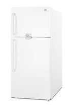Accucold Full-size top mount refrigerator-freezer with combination lock in white (Model CTR21WLLF2)