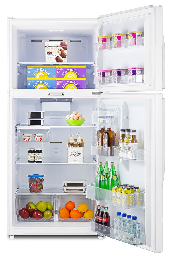 Accucold Full-size top mount refrigerator-freezer with combination lock in white (Model CTR21WLLF2)