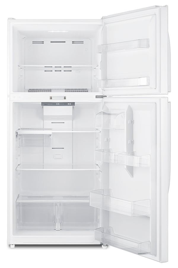 Accucold Full-size top mount refrigerator-freezer with combination lock in white (Model CTR21WLLF2)