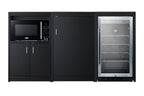 64" Wide Casework Suite with Refrigerator, Microwave, and Cabinets (Model CWSUITE64G)