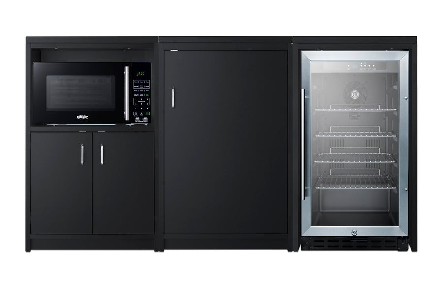 64" Wide Casework Suite with Refrigerator, Microwave, and Cabinets (Model CWSUITE64G)