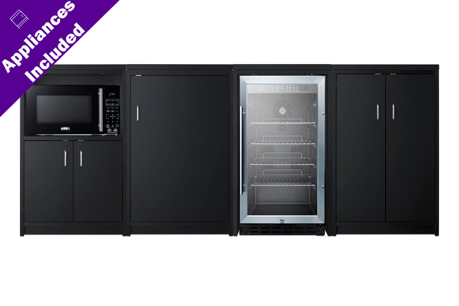 85" Wide Casework Suite with Refrigerator, Microwave, and Cabinets (Model CWSUITE85G) Secondary image