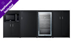 Accucold 85" Wide Casework Suite with Refrigerator, Microwave, and Cabinets (Model CWSUITE85G)