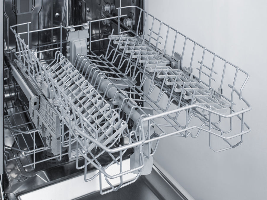 Accucold 18" wide ADA compliant ENERGY STAR certified dishwasher in stainless steel with front controls