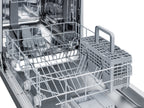 Accucold 18" wide ADA compliant ENERGY STAR certified dishwasher in stainless steel with front controls