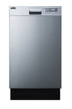 Accucold 18" wide ADA compliant ENERGY STAR certified dishwasher in stainless steel with front controls