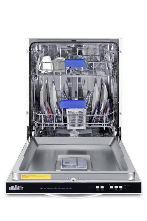 24" wide ENERGY STAR certified ADA height dishwasher in white with top-mount controls