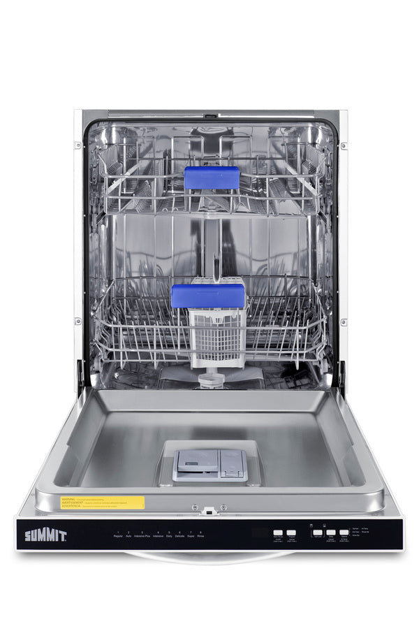 24" wide ENERGY STAR certified ADA height dishwasher in white with top-mount controls