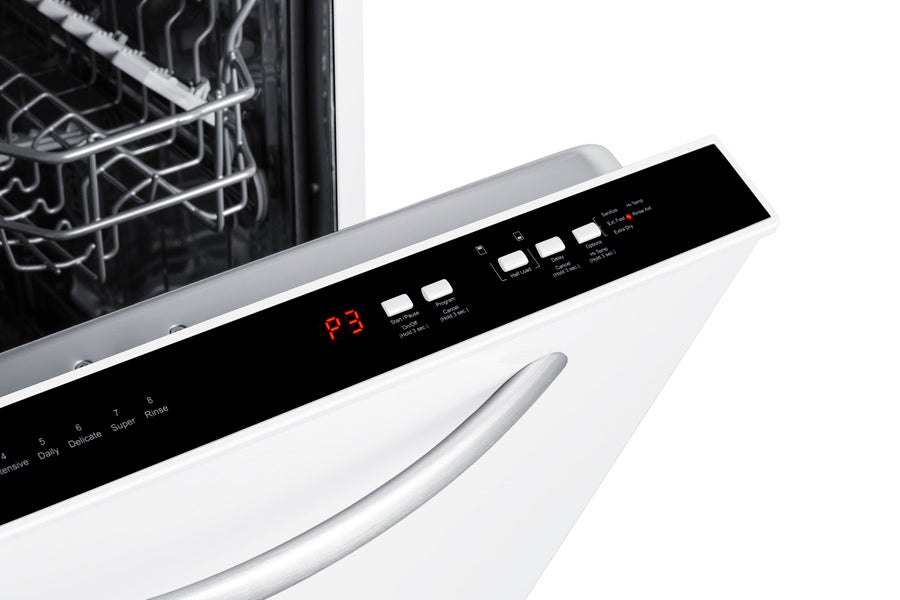 24" wide ENERGY STAR certified ADA height dishwasher in white with top-mount controls