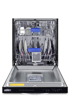 24" wide ENERGY STAR certified ADA height dishwasher in black with top-mount controls