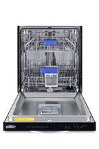 24" wide ENERGY STAR certified ADA height dishwasher in black with top-mount controls