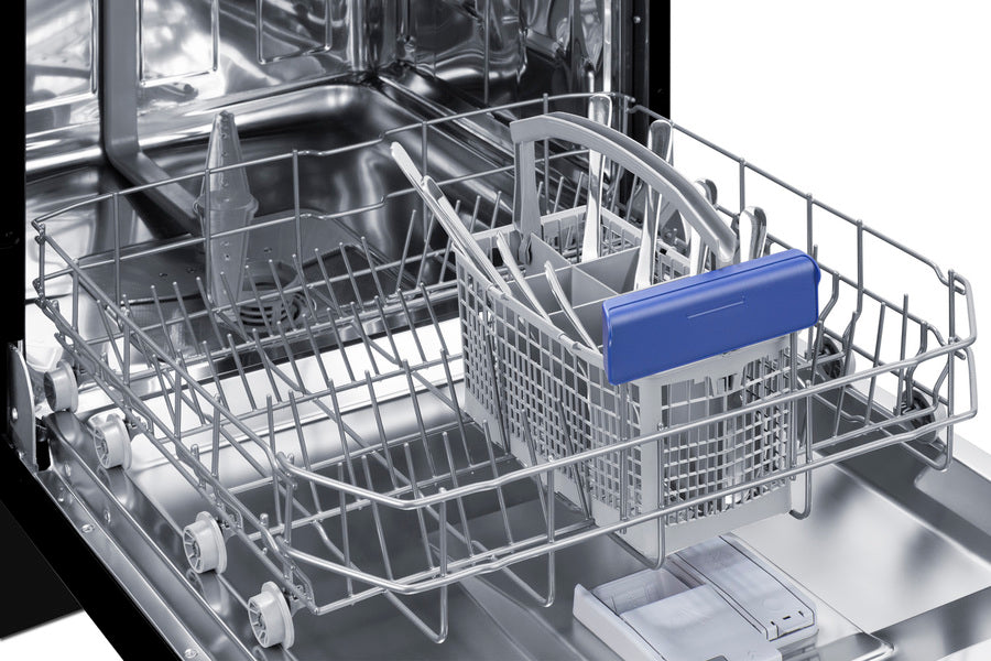 24" wide ENERGY STAR certified ADA height dishwasher in black with top-mount controls