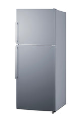 ENERGY STAR certified counter depth refrigerator-freezer with stainless steel doors, platinum cabinet, and icemaker (Mod