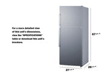 ENERGY STAR certified counter depth refrigerator-freezer with stainless steel doors, platinum cabinet, and icemaker (Mod