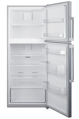 ENERGY STAR certified counter depth refrigerator-freezer with stainless steel doors, platinum cabinet, and icemaker (Mod