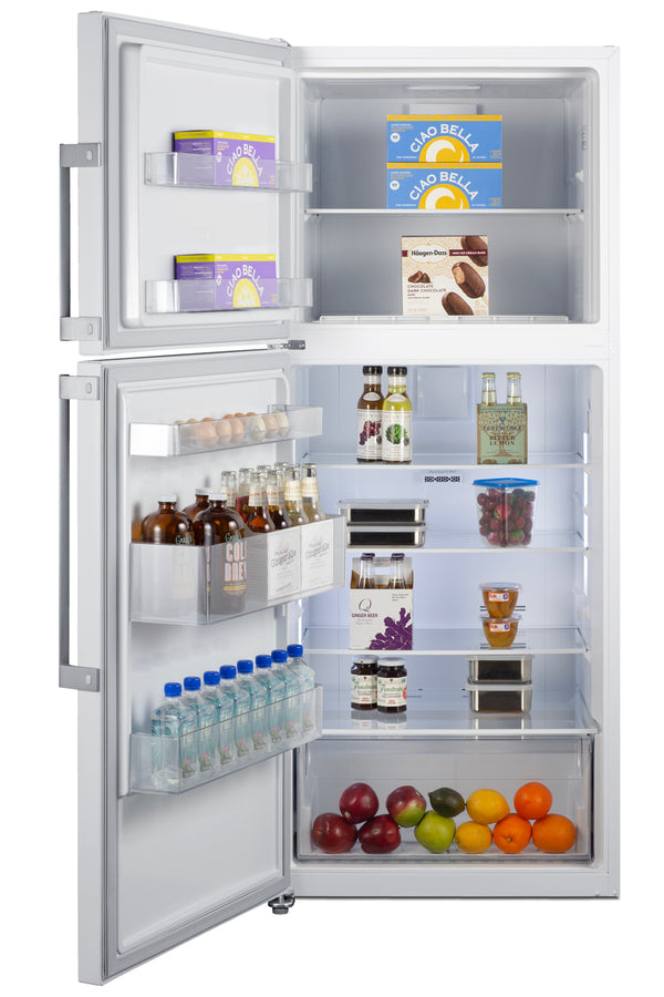 Accucold ENERGY STAR certified counter depth refrigerator-freezer with stainless steel doors platinum cabinet and icemaker