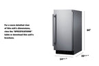 15" Wide All-refrigerator for Built-in or Freestanding Use, with Stainless Steel Wrapped Exterior, Lock, and Digital the