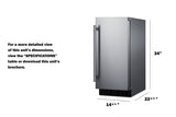 15" Wide All-refrigerator for Built-in or Freestanding Use, with Stainless Steel Wrapped Exterior, Lock, and Digital the