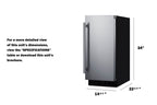 Accucold 15" Wide All-refrigerator for Built-in or Freestanding Use, with Reversible Stainless Steel Door and Lock (Model FF1532BSSLHD)