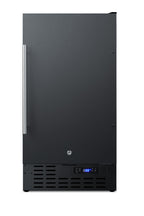 Accucold 18" wide ADA compliant built-in undercounter all-refrigerator in black with digital thermostat and front lock, ADA (Model FF1843BADALHD)