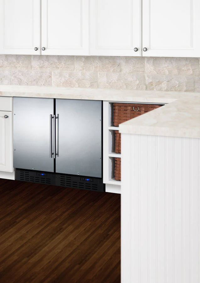 Accucold 18" wide ADA compliant built-in undercounter all-refrigerator with a stainless steel exterior, digital thermostat and fr, ADA (Model FF1843BCSSADALHD)