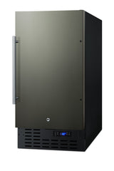 18" wide ADA compliant built-in undercounter all-refrigerator with a black stainless steel door, black cabinet, digital,
