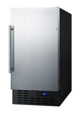 Accucold 18" wide ADA compliant built-in undercounter all-refrigerator with a stainless steel door, black cabinet, digital thermo, ADA (Model FF1843BSSADA)