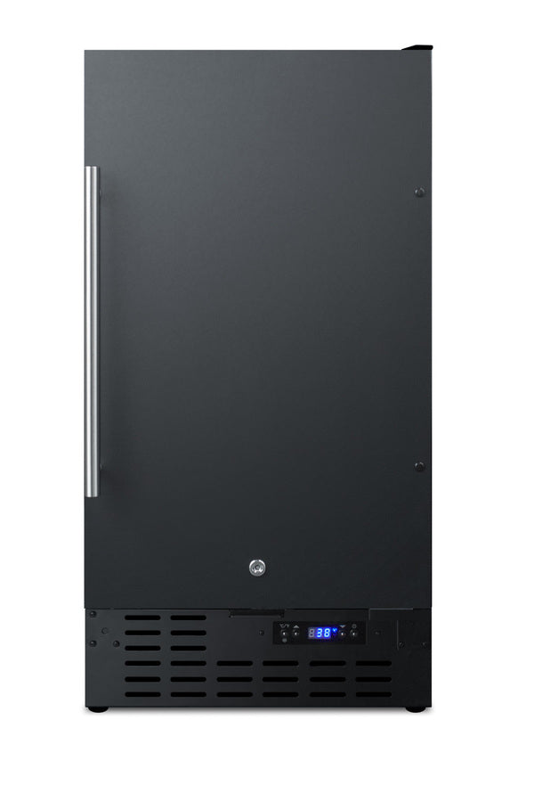 Accucold 18" Wide Built-in Undercounter All-refrigerator in Black with Digital Thermostat and Front Lock (Model FF1843B)