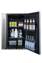 24" Wide Shallow Depth Built-in Undercounter All-refrigerator with Slide-out Side Storage Compartment