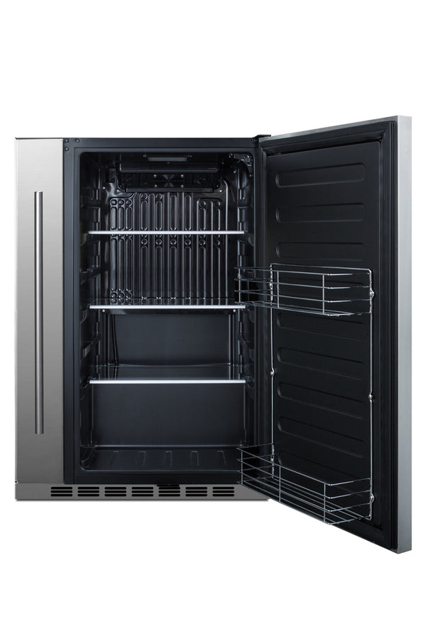 24" Wide Shallow Depth Built-in Undercounter All-refrigerator with Slide-out Side Storage Compartment