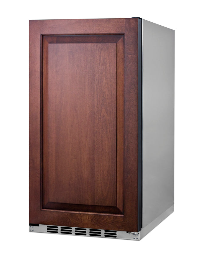 Accucold 19" Wide Shallow Depth Built-in Undercounter All-refrigerator with Stainless Steel Exterior, and Panel-ready Door (Model FF195CSSIFLHD)