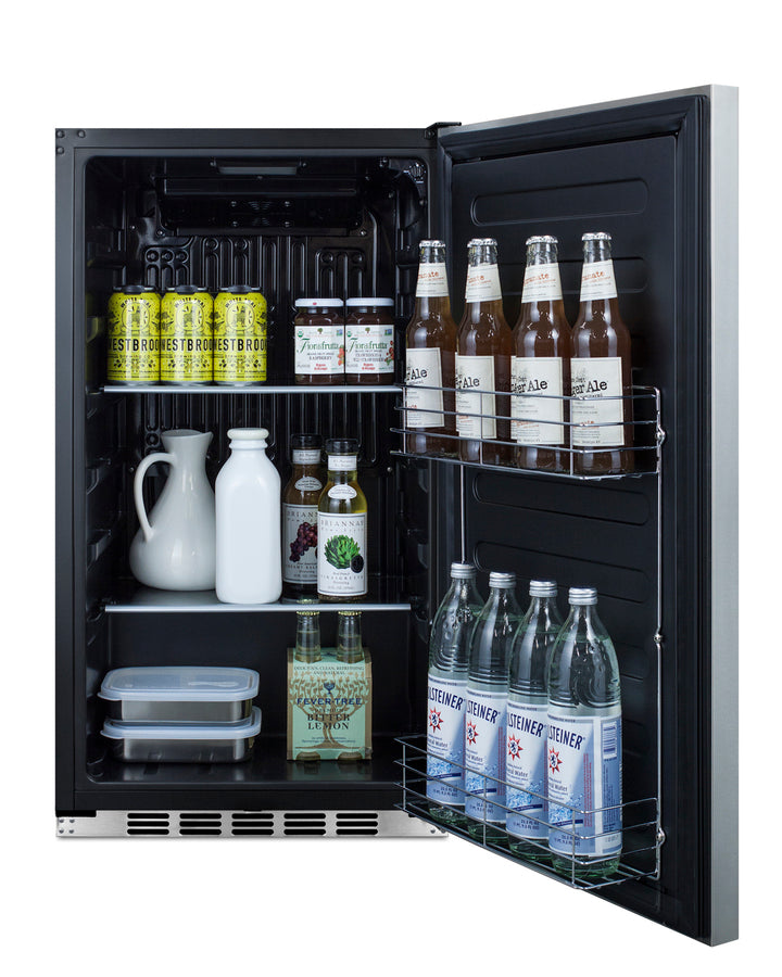 Accucold 19" Wide Shallow Depth Built-in Undercounter All-refrigerator with Stainless Steel Exterior, and Panel-ready Door (Model FF195CSSIFLHD)