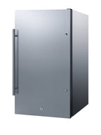 19" Wide Shallow Depth Built-in Undercounter All-refrigerator with Stainless Steel Exterior, and Front Lock (Model FF195