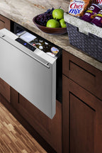 Accucold 21.5" Wide Single Drawer Bulit-in All-refrigerator for Indoor or Outdoor Use with Panel-ready Front (Model FF1DSS)