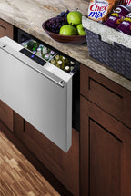 Accucold 21.5" Wide Single Drawer Bulit-in All-refrigerator for Indoor or Outdoor Use with Panel-ready Front (Model FF1DSS)