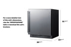 Accucold 27" wide ADA height built-in undercounter all-refrigerator for commercial or residential use, ADA (Model FF27BSSADA)