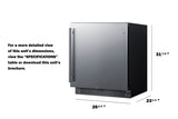 Accucold 27" wide ADA height built-in undercounter all-refrigerator for commercial or residential use, ADA (Model FF27BSSADA)