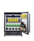 27" Wide Built-in Undercounter All-refrigerator for Commercial or Residential Use with Caster Set Included (Model FF27BS